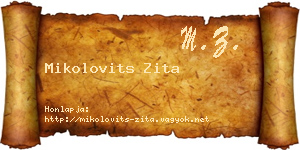 Mikolovits Zita névjegykártya