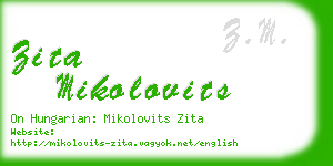 zita mikolovits business card